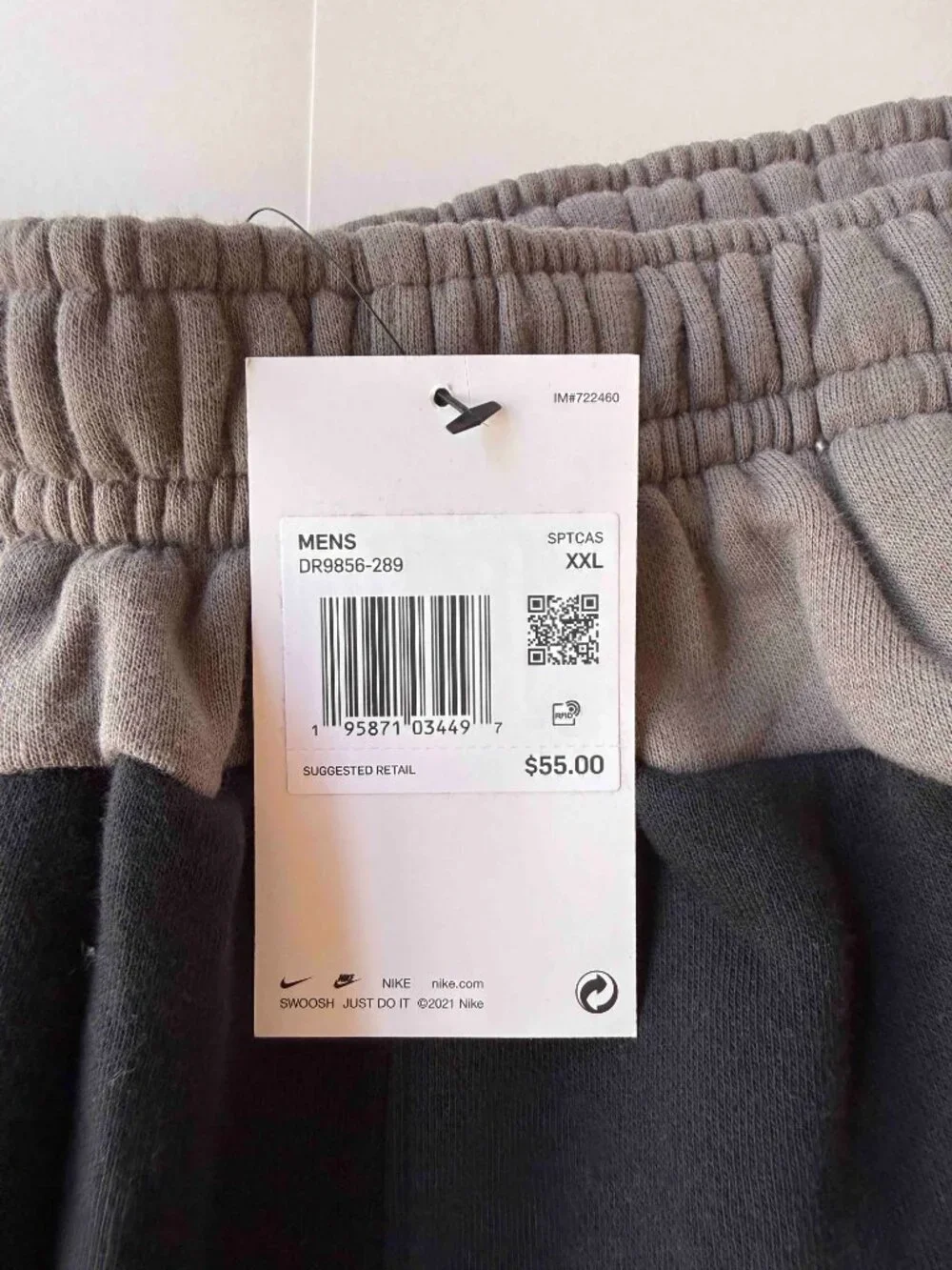NIKE Sportswear Color Clash Fleece Shorts Men's Size XX-Large Black/Taupe